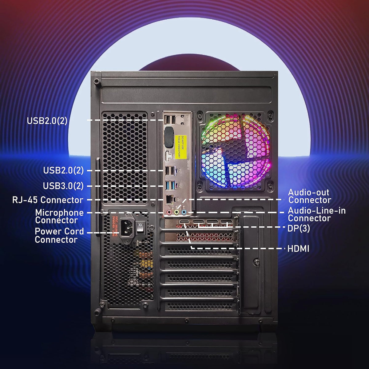 Gaming Desktop PC, GeForce RTX 3060 12G, Intel Core i7-10700KF up to 5.1G, 16G DDR4, 1T SSD, WiFi, BT 5.0 O51763