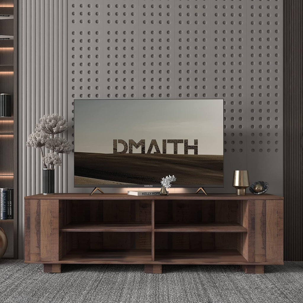 White and Black TV Stand with LED Lights T63908