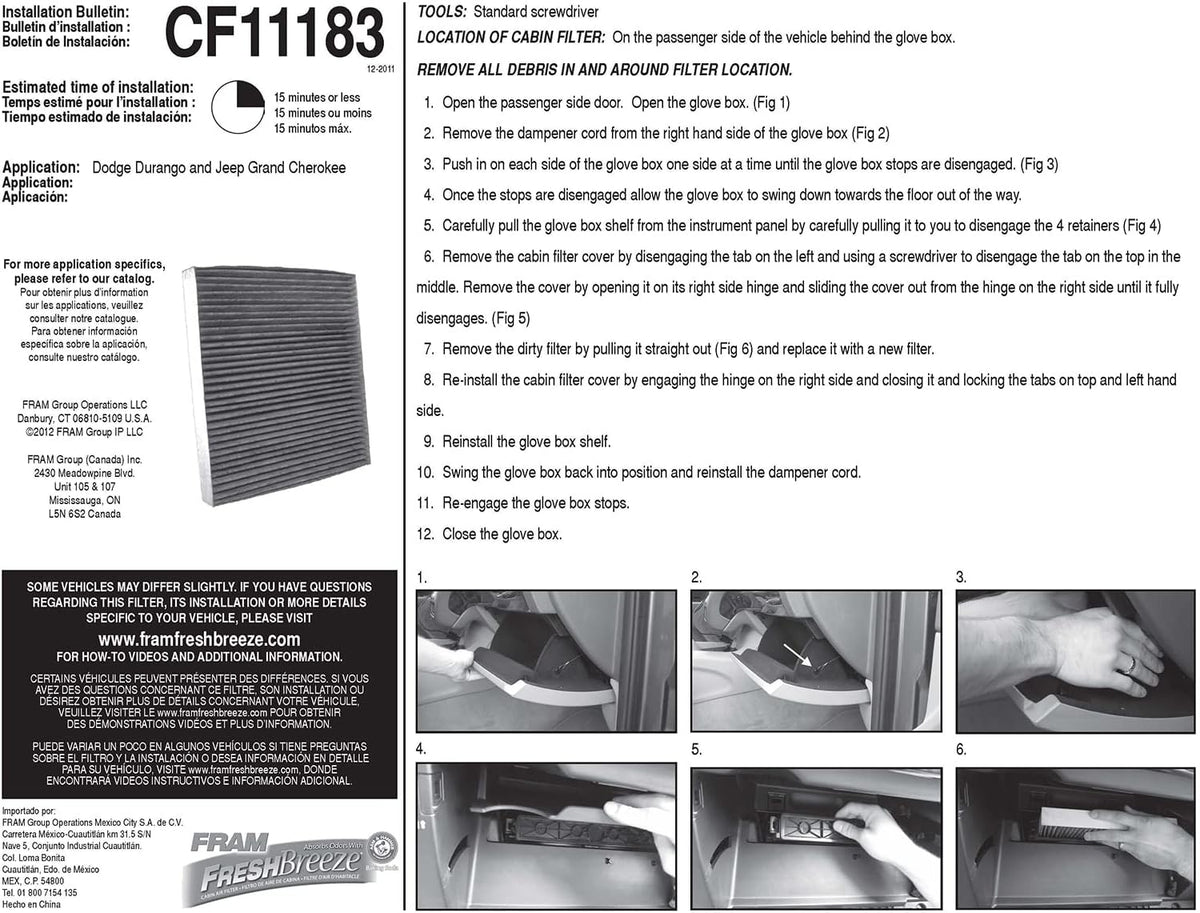 Cabin Air Filter with Arm and Hammer Baking Soda, white R71893