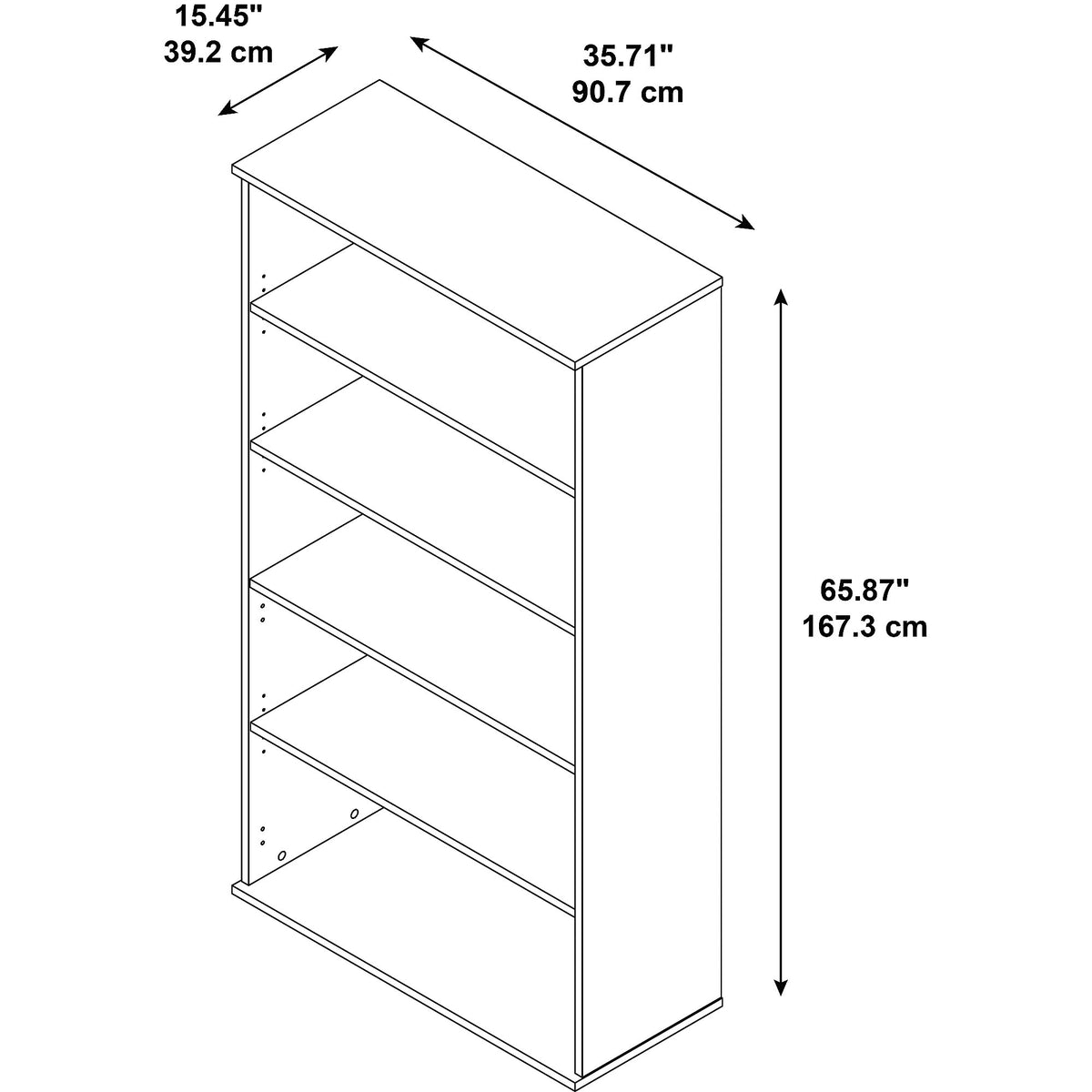 66H 5 Shelf Bookcase F8949
