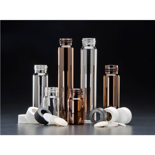 20ml Amber VOA Vial with White Polypropylene 24-400mm Solid Top Closure H839