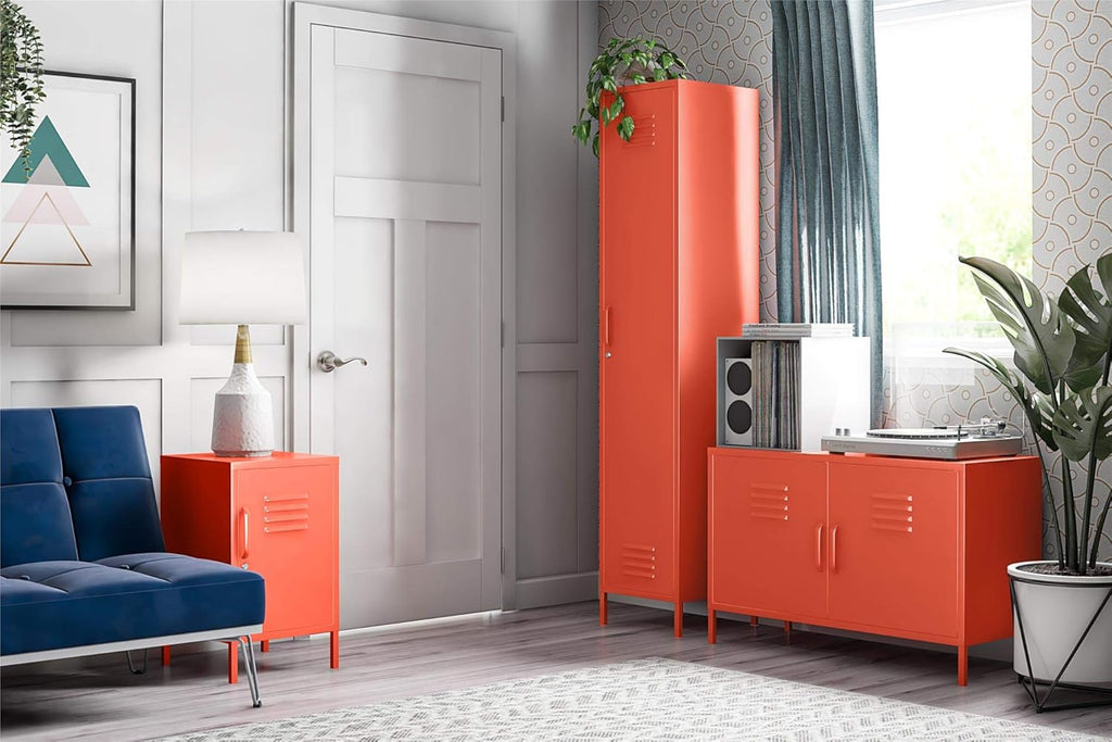 Orange Metal Locker End Table A813921
