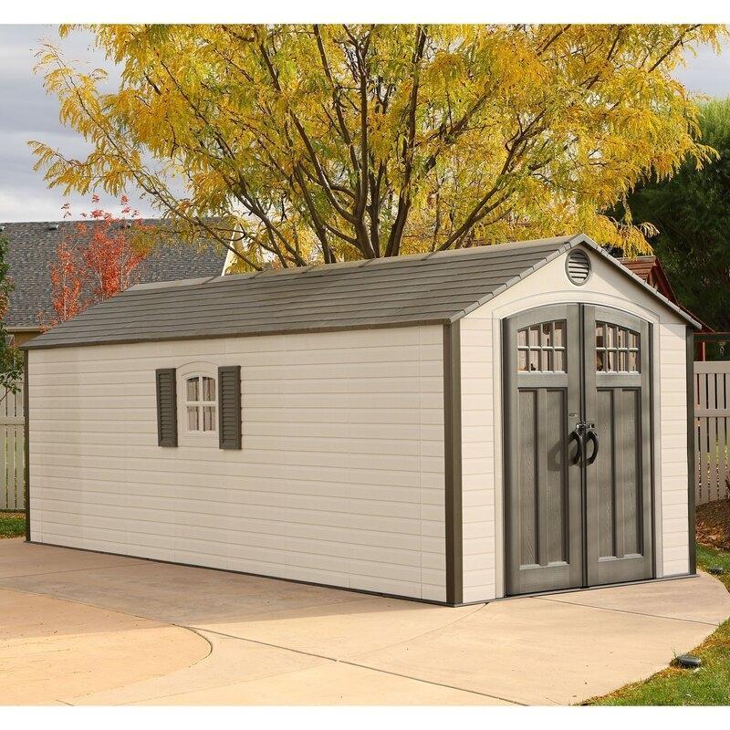 8 ft. W x 20 ft. D Plastic Storage Shed E2897