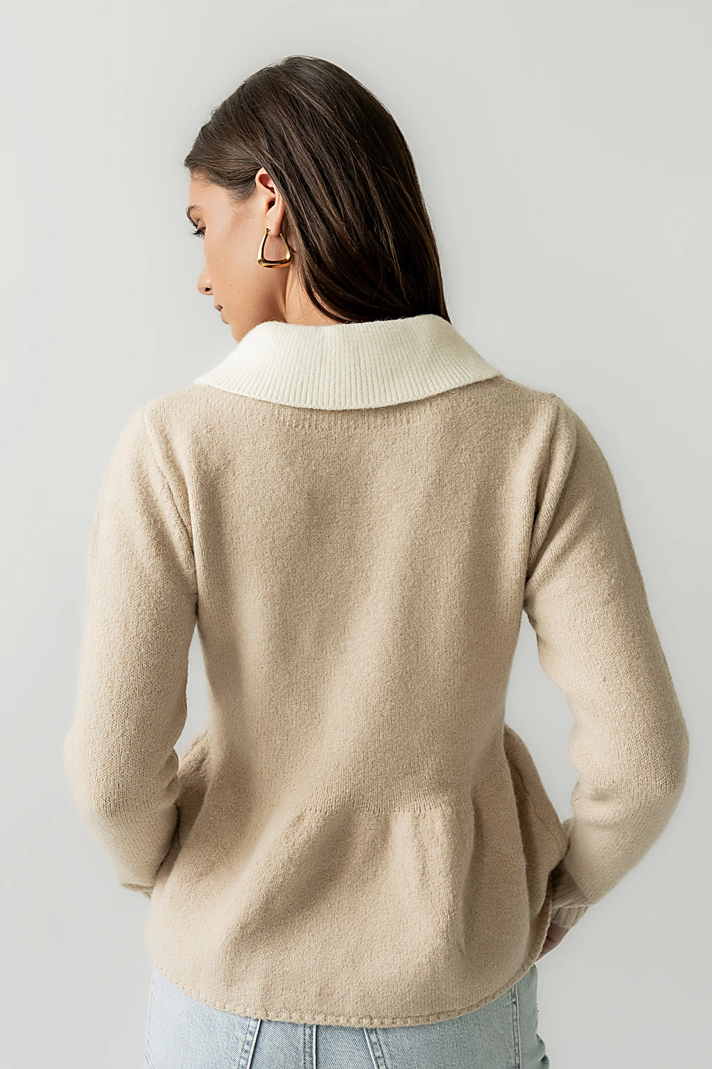 Taupe Peplum Sweater O986499