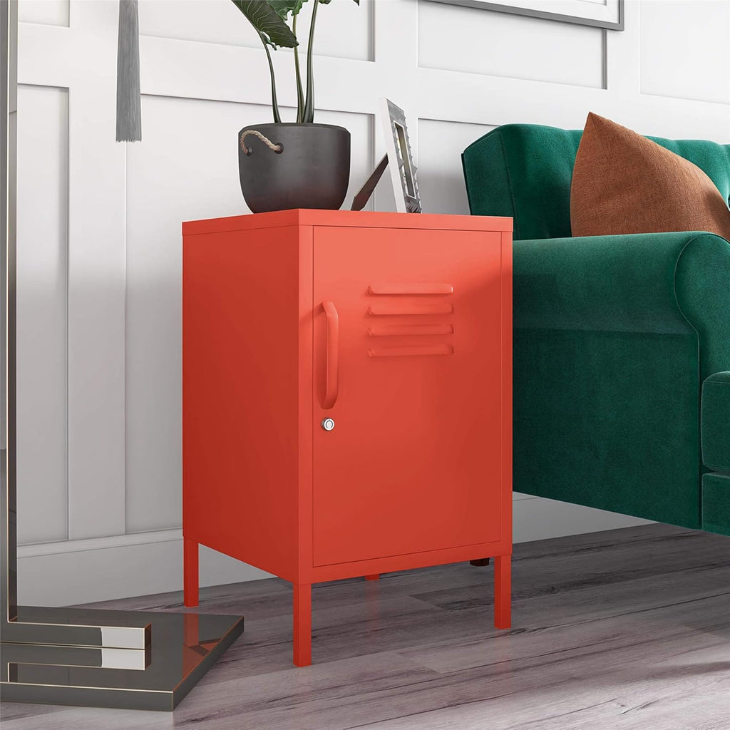 Orange Metal Locker End Table A813921