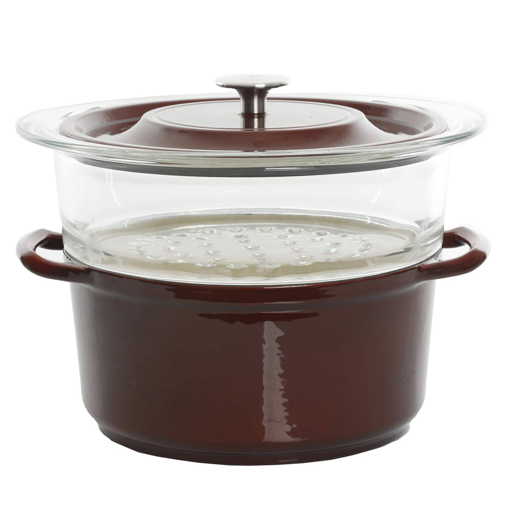 5qt Casserole with Glass Steamer I257179