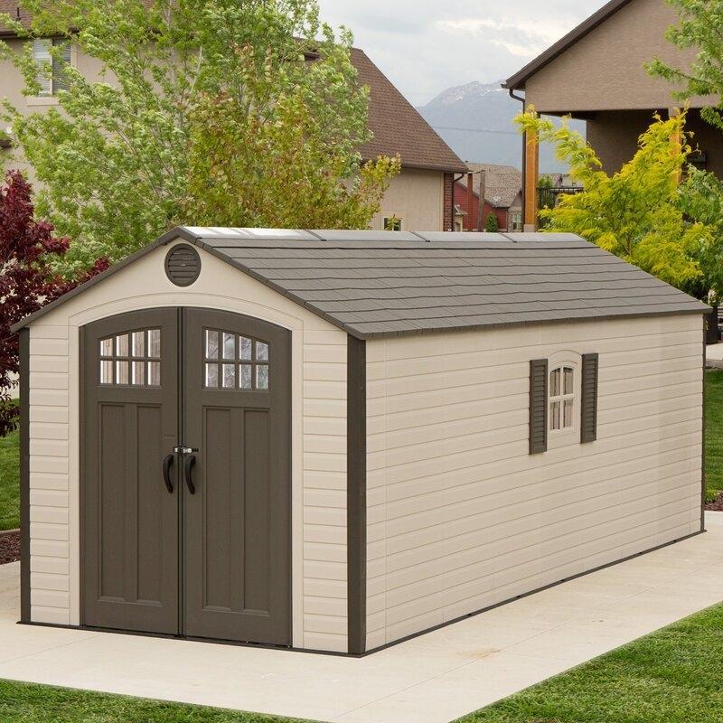 8 ft. W x 20 ft. D Plastic Storage Shed E2897