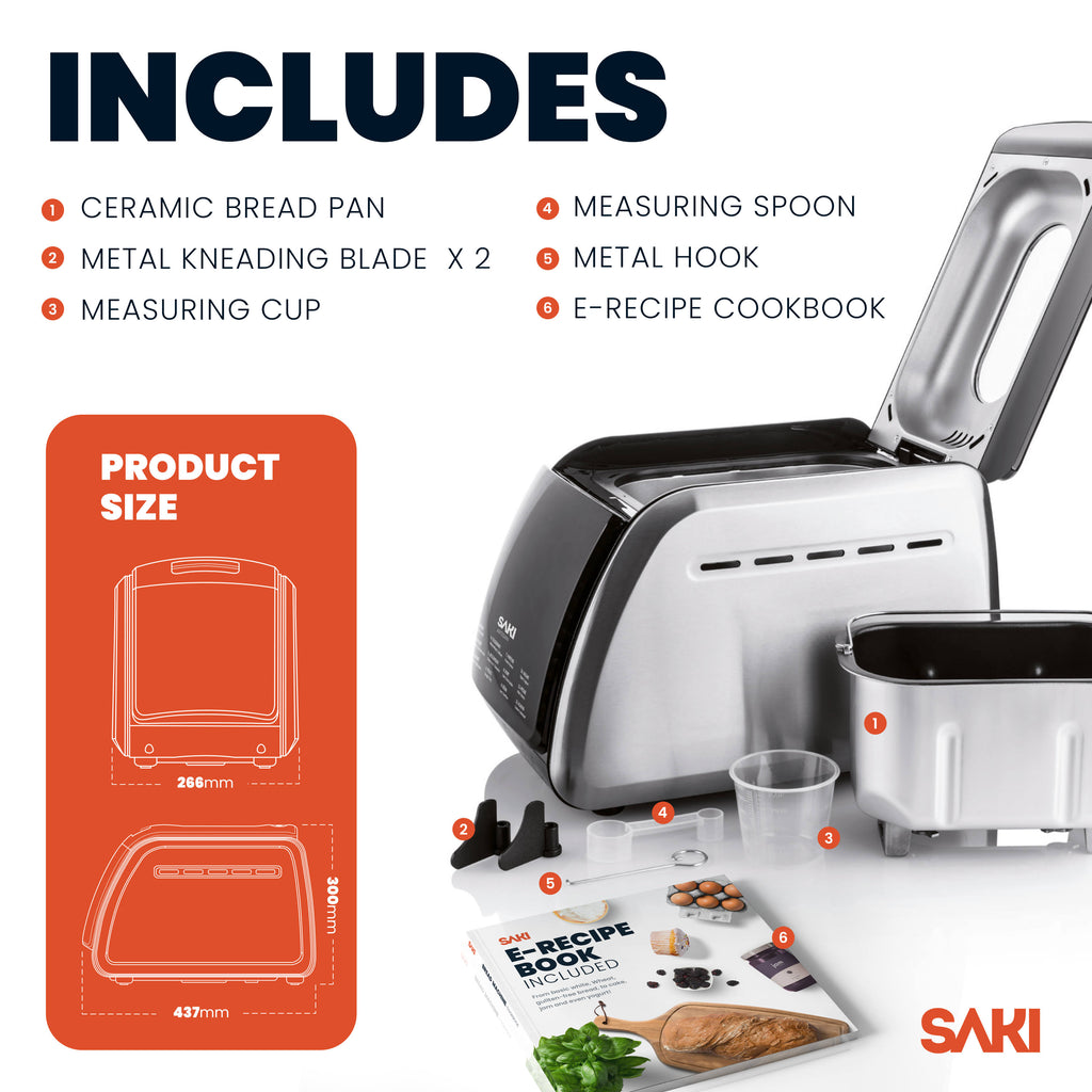 12 In 1 Programmable Bread Maker With Nonstick Pan, 3.3 LBS Capacity P6547