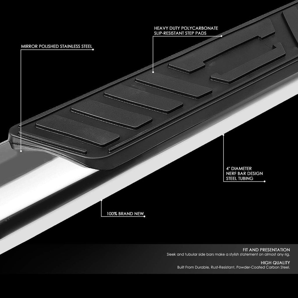 5 Inches Curved Side Step Nerf Bar Running Board Stainless Steel Polished Chrome D721747