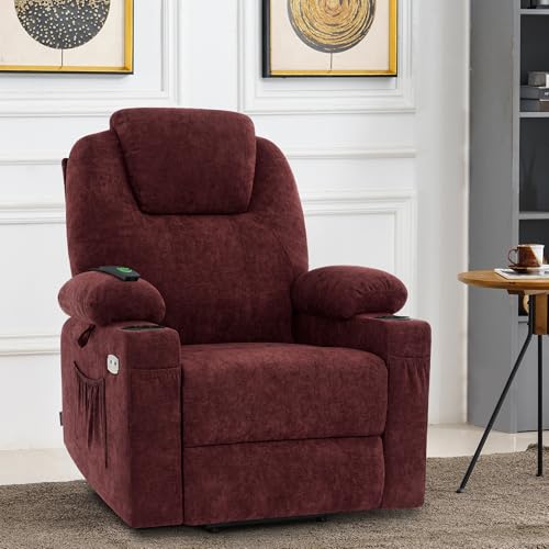 Small Power Lift Recliner Chair with Heat and Massage, Fabric E71644