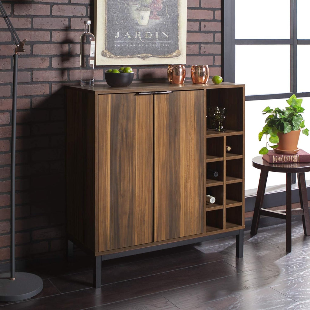 34 Inch Slate Grey Wood Storage Cabinet L2611