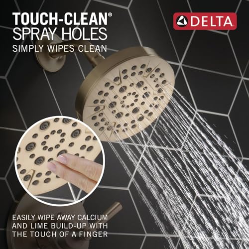 3-Setting Gold Shower System Including Shower Head, Handheld Shower, Shower Handle, Shower Diverter and Shower Valve Kit, Champagne Bronze U43231