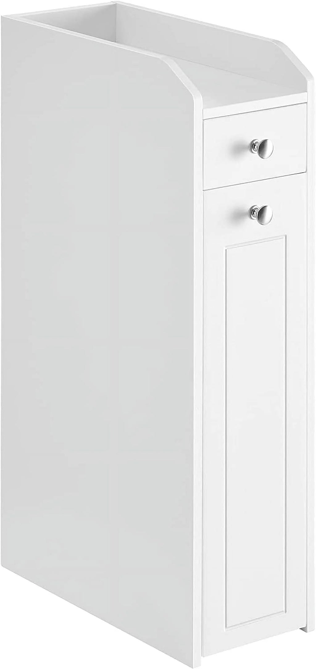 White Small Bathroom Storage Cabinet with Slide Out Drawers B5788