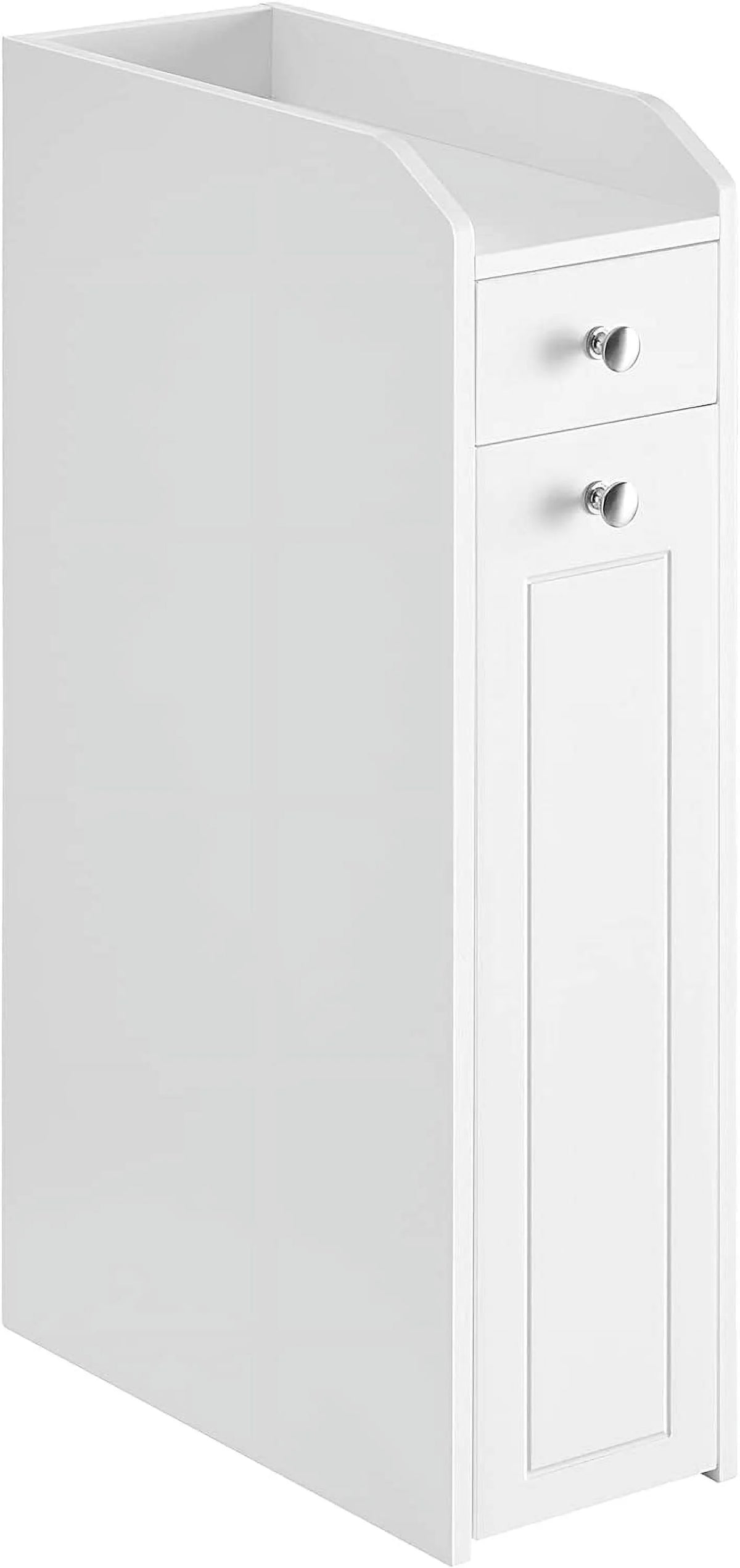 White Small Bathroom Storage Cabinet with Slide Out Drawers B5788