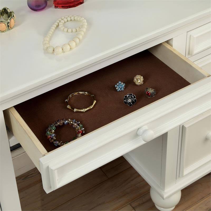 3-Piece White Wood Bedroom Vanity Set N813903
