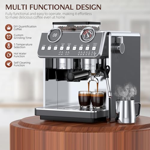 20 Bar 58mm Stainless Steel Espresso Machine with Grinder S3217
