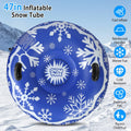 Blue 47 Inch Inflatable Snow Sled with Handles B33696