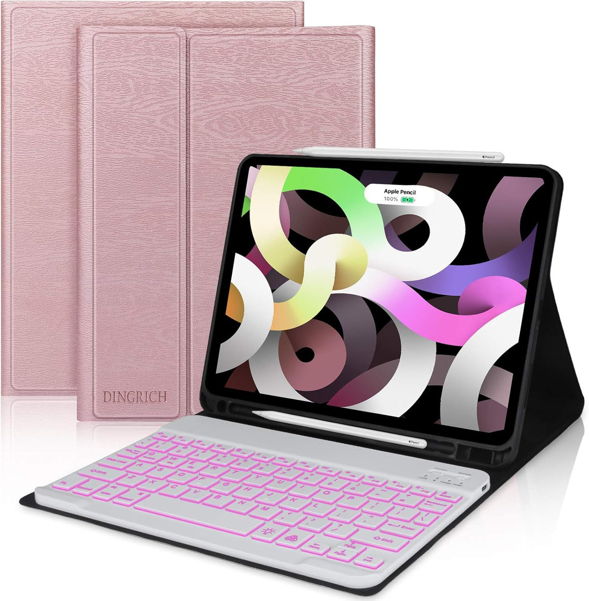 iPad Air 5th Generation Case with Keyboard 10.9 inch Backlit Rotating T667