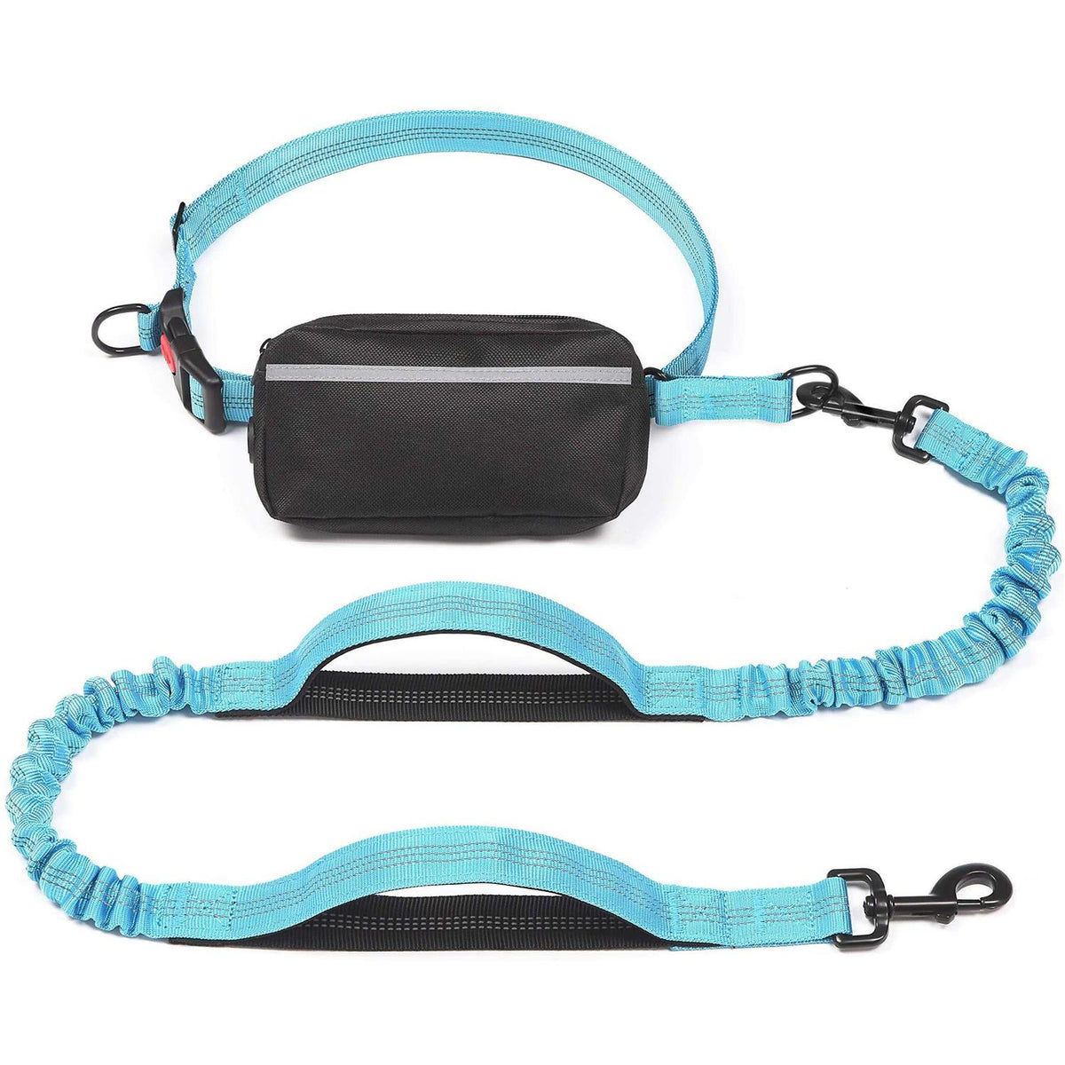 Hands Free Dog Leash with Zipper Pouch, Dual Padded Handles and Durable Bungee V2323