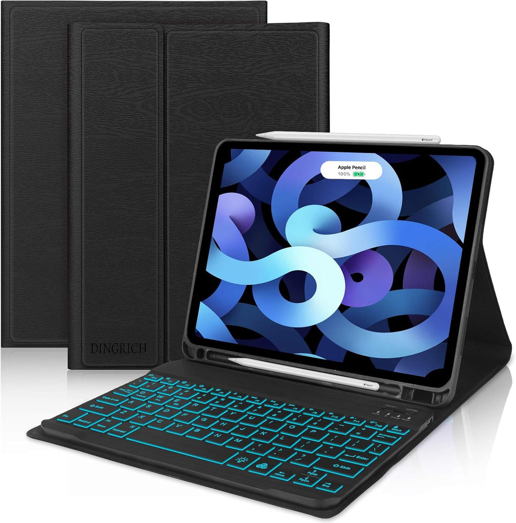 iPad Air 5th Generation Case with Keyboard 10.9 inch Backlit Rotating T667