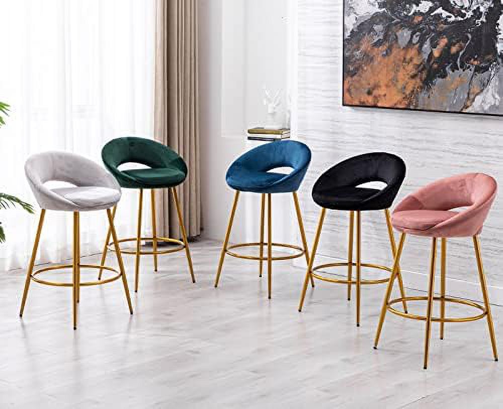 30" Velvet Stools with Gold Metal Legs K376092