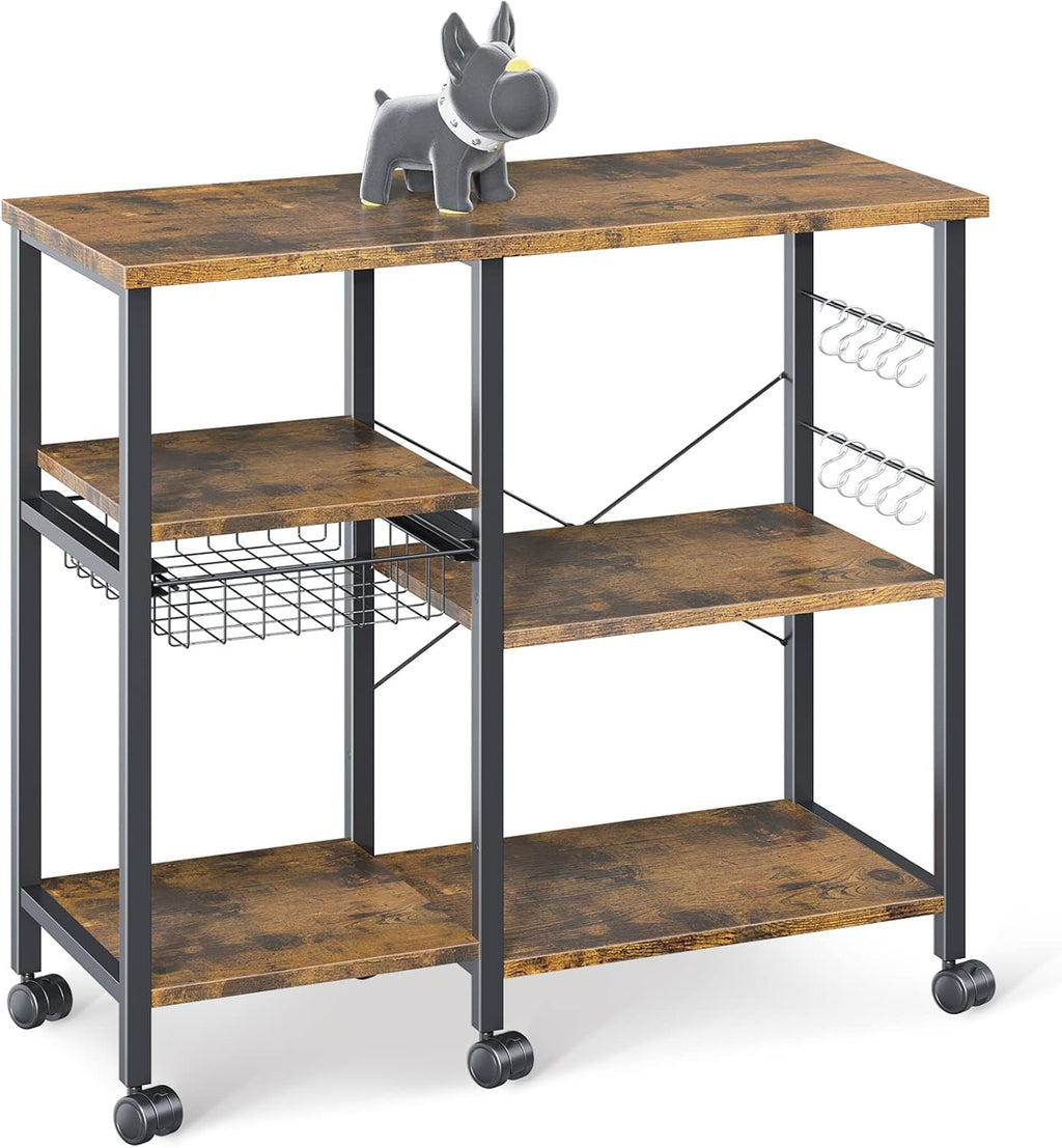 Kitchen Baker's Rack with Wheels 3-Tier+4-Tier Metal Frame N415928