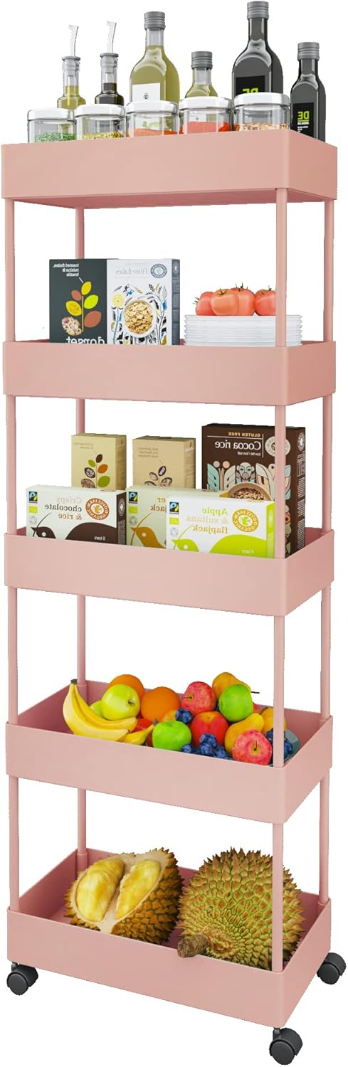 5 Tier Slim Rolling Storage Cart with Wheels Z313