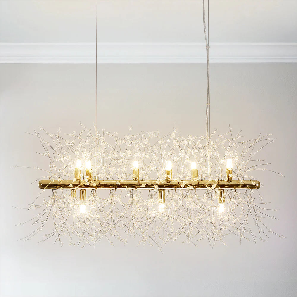 9-Light Linear Mid-Century Modern Chandelier G5811