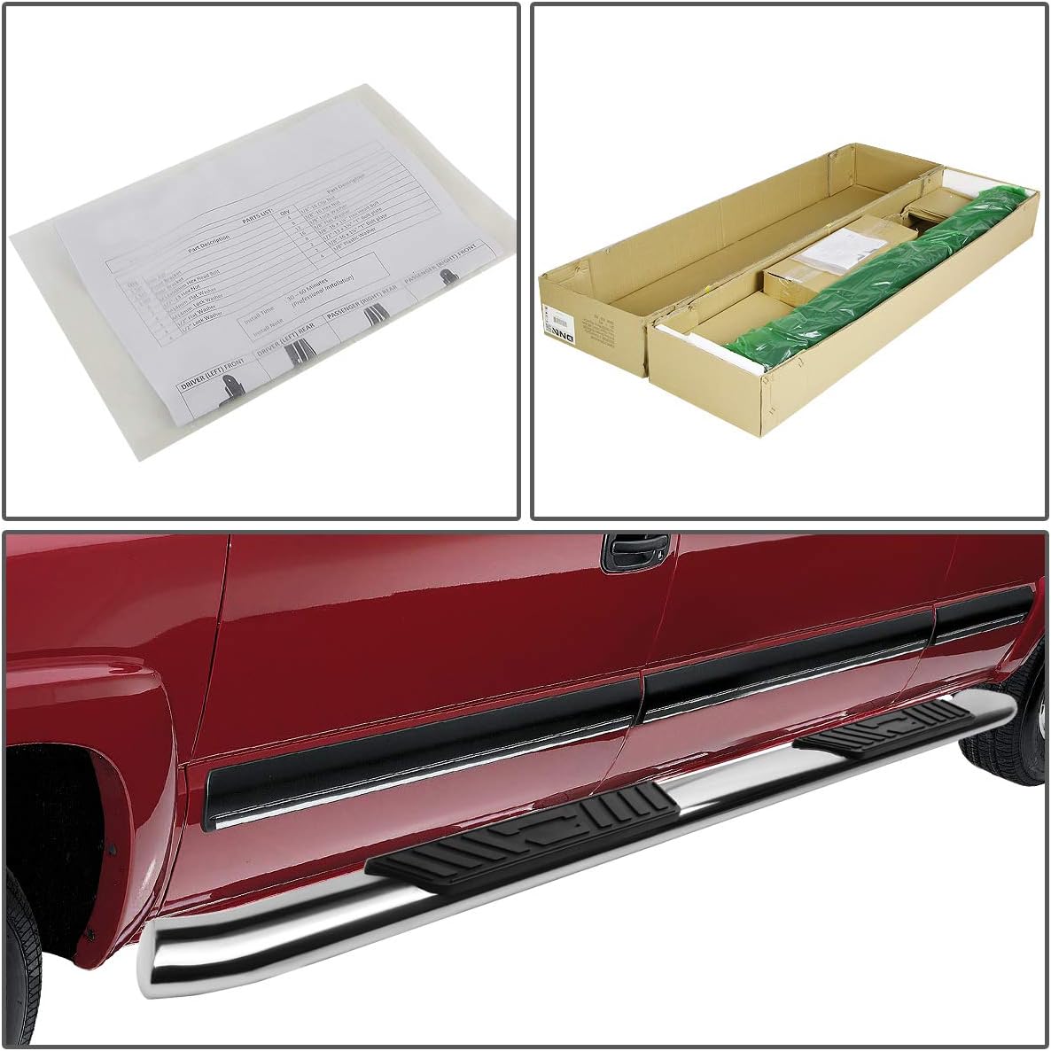 5 Inches Curved Side Step Nerf Bar Running Board Stainless Steel Polished Chrome D721747