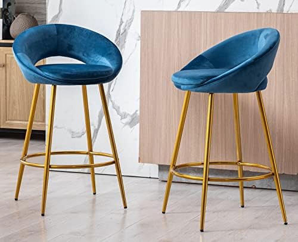 30" Velvet Stools with Gold Metal Legs K376092