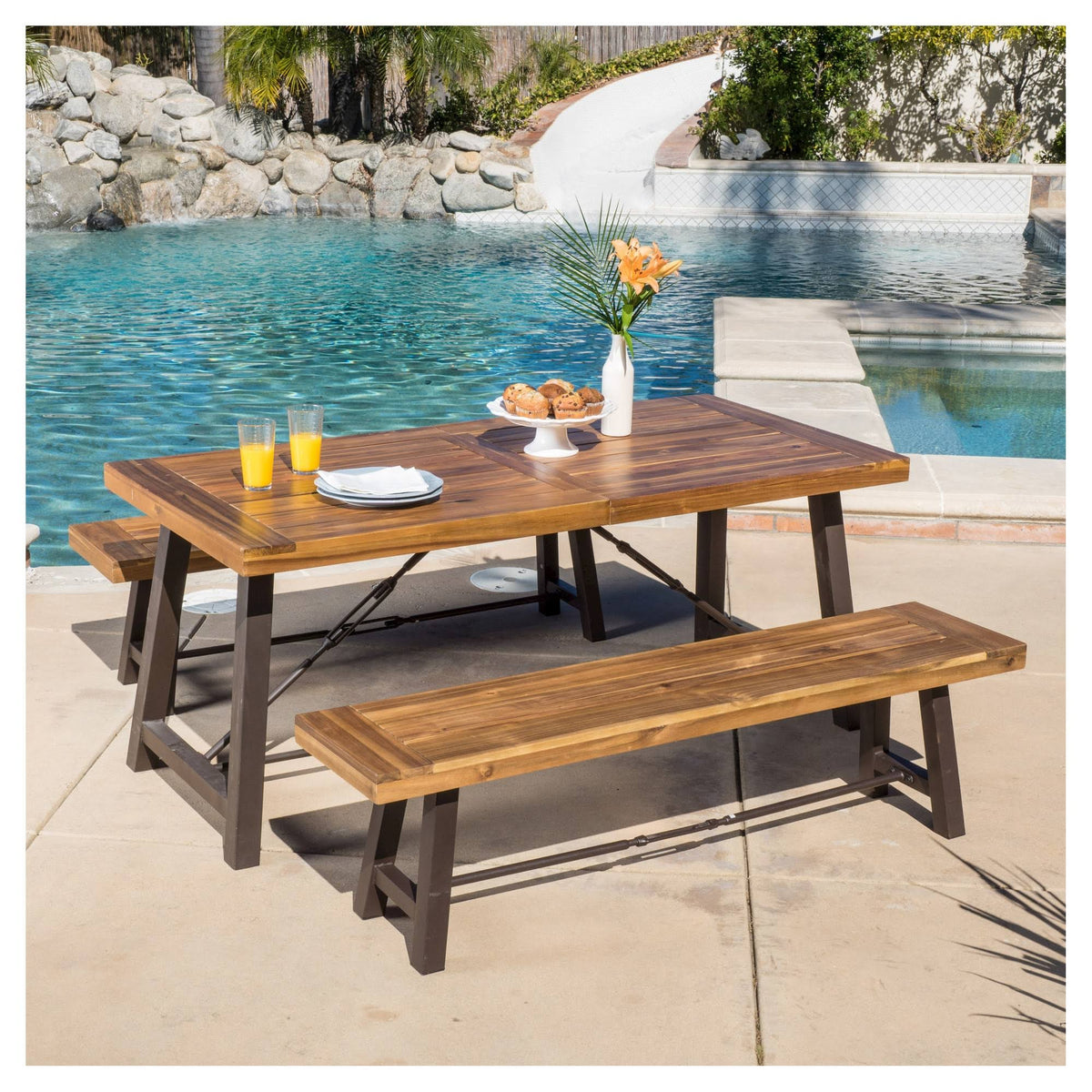 Acacia Wood Picnic Table L567