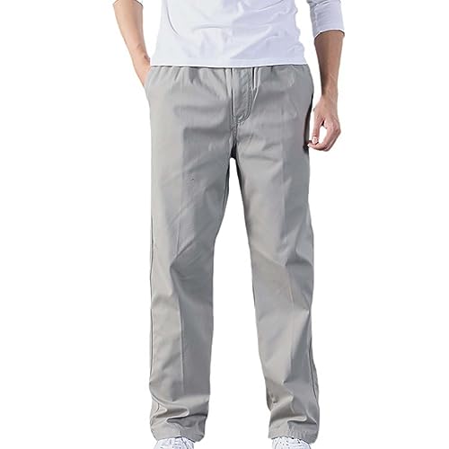 Men's Drawstring Waist Cargo Pants Sweatpants with Zipper Pockets Heavyweight Joggers T411