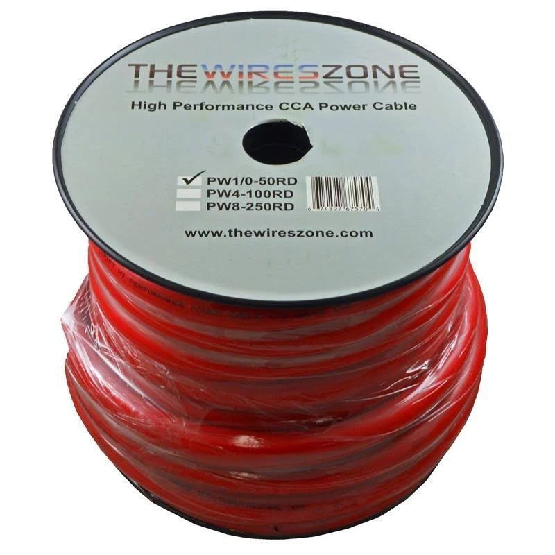 0 Gauge 50 Feet Power/Ground Cable Wire Red G9716