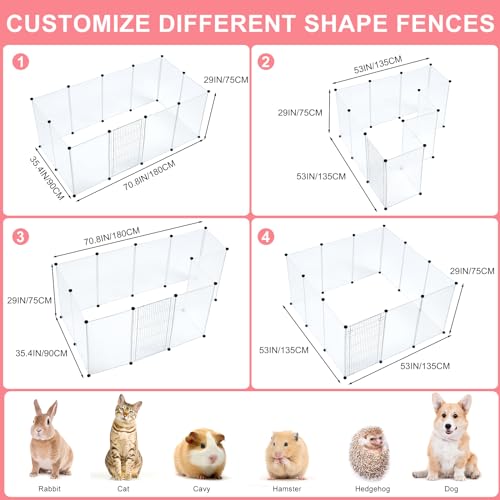 28 Panel Plastic Pet Playpen, Smoke, 13.8 X 13.8 inches R355