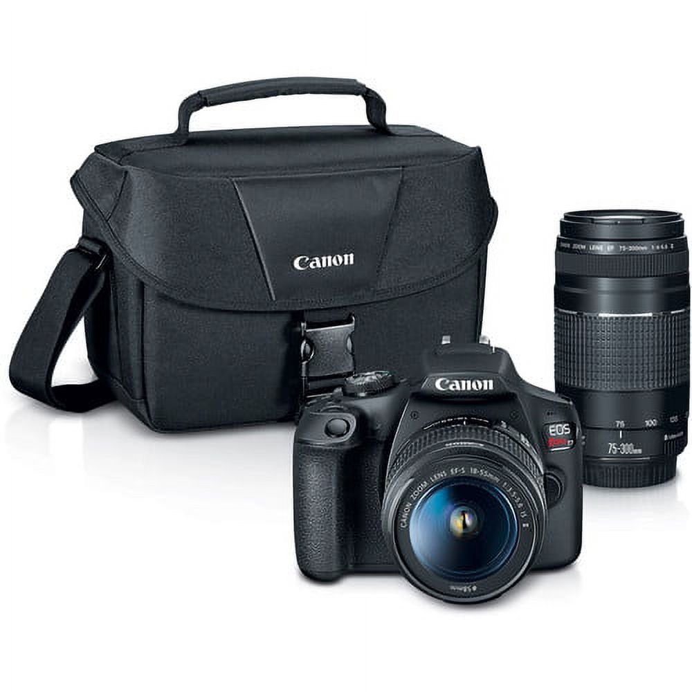 Digital SLR Camera with 24.1MP APS-C CMOS Sensor and 18-55mm f/3.5-5.6 IS II Lens (Black) + 75-300mm f/4-5.6 III Lens R7833