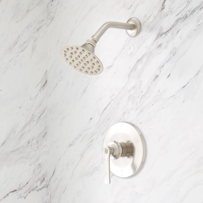 Brushed Nickel Shower System with Single Function Shower Head W7551