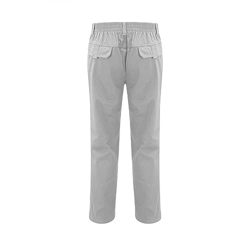 Men's Drawstring Waist Cargo Pants Sweatpants with Zipper Pockets Heavyweight Joggers T411