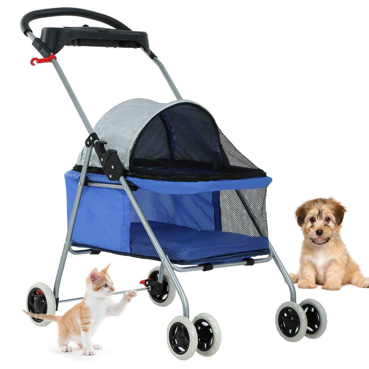 4 Wheels Folding Waterproof Portable Pet Stroller A16829