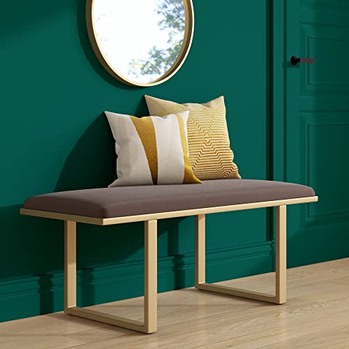 Dark Grey Velvet Bedside Bench A749