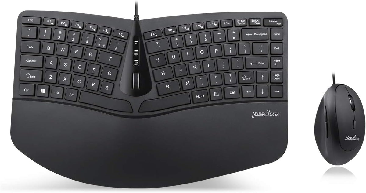 Wireless Compact Ergonomic Keyboard with Vertical Mouse and Numeric Keypad P306