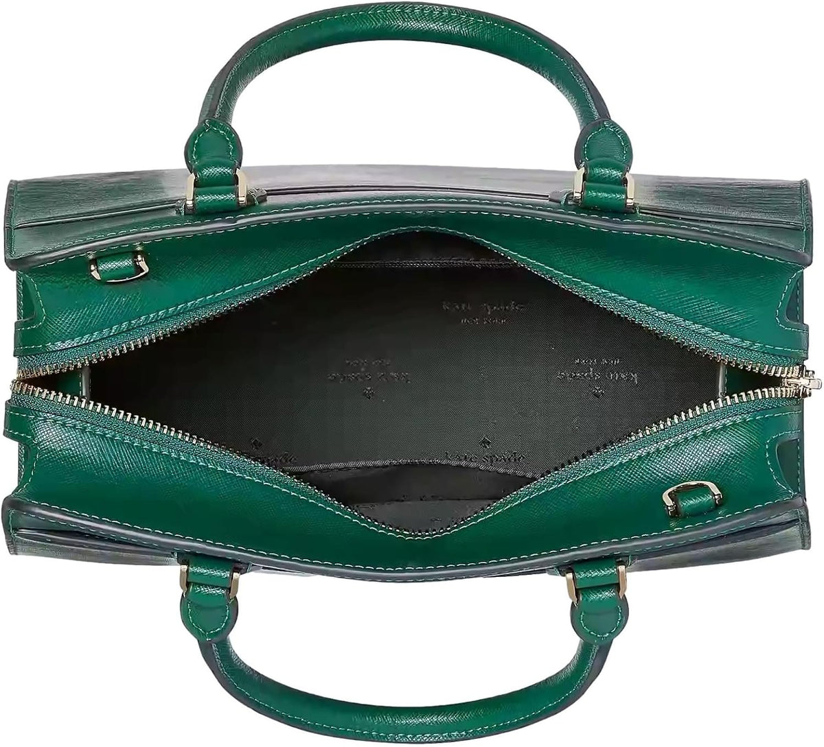 Medium Saffiano Leather Satchel Bag, Deep Jade Y16431