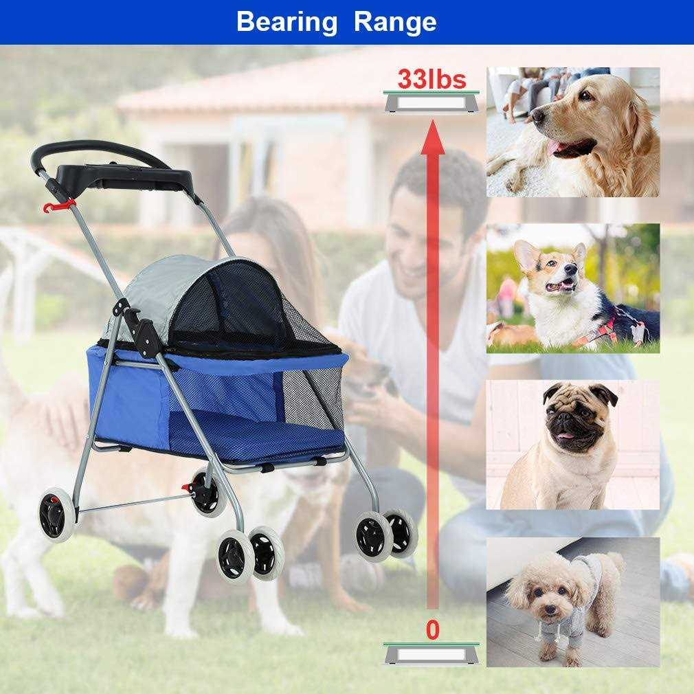 4 Wheels Folding Waterproof Portable Pet Stroller A16829