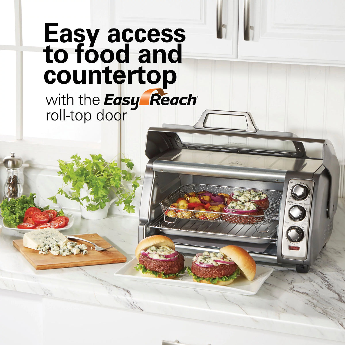 Sure-Crisp Air Fryer Toaster Oven, 6 Slice, Stainless Steel R128478
