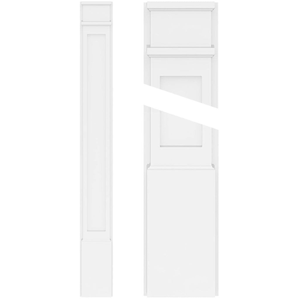 Flat Panel PVC Pilaster with Decorative Capital & Base (Pair) F270276