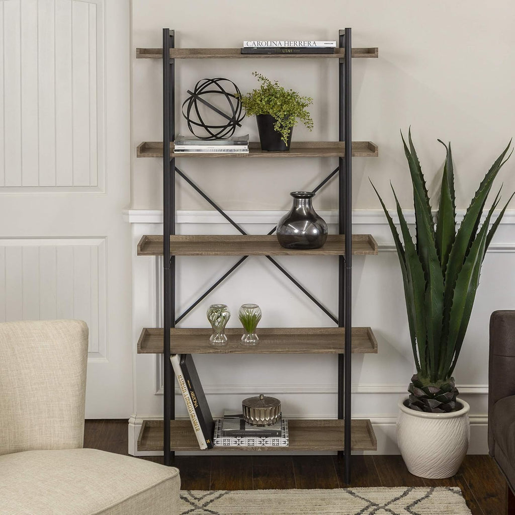 34 Inch Slate Grey Wood Storage Cabinet L2611