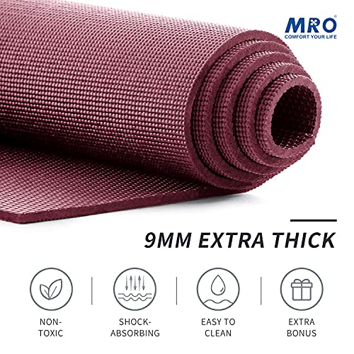 Large 72"x 48"x 9mm Non-Slip Yoga Mat Black H980688