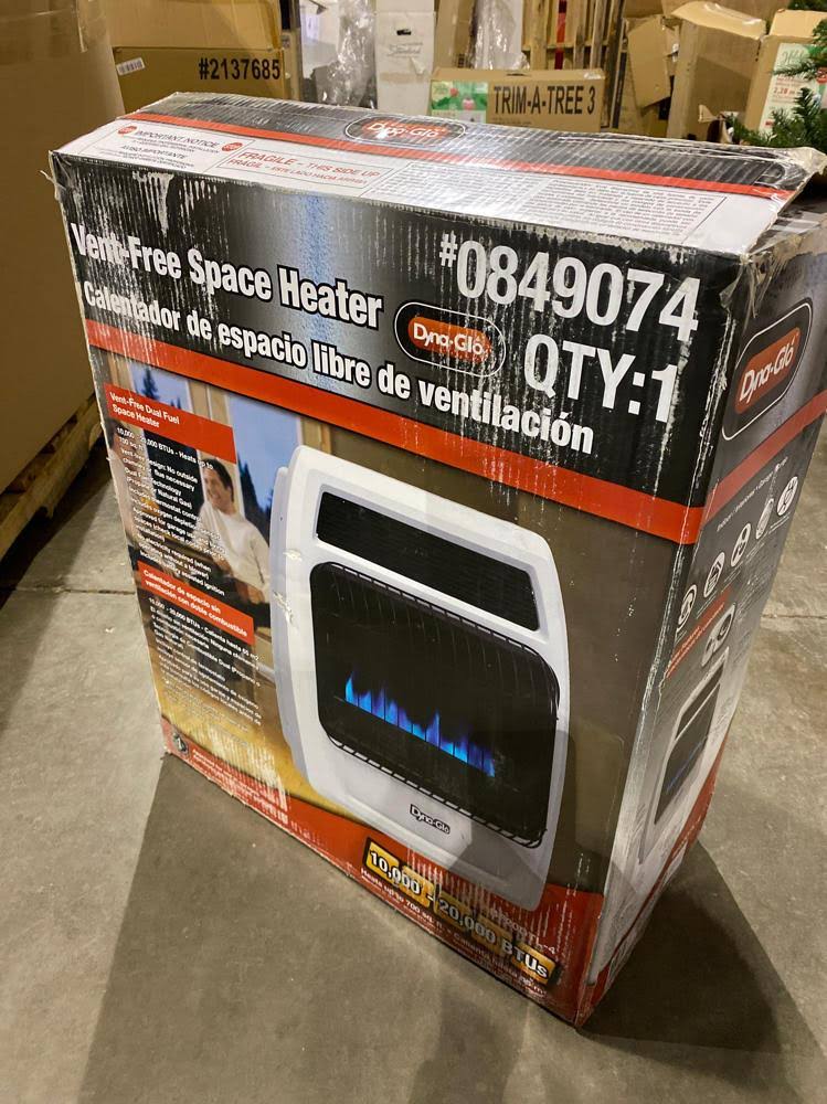 White Wall or Floor Mount Indoor Natural Gas or Liquid Propane Vent-Free Convection Heater G44476
