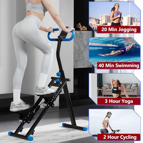 Folding Vertical Climber with Adjustable Handlebar & Pedals, 300LBS Load A920