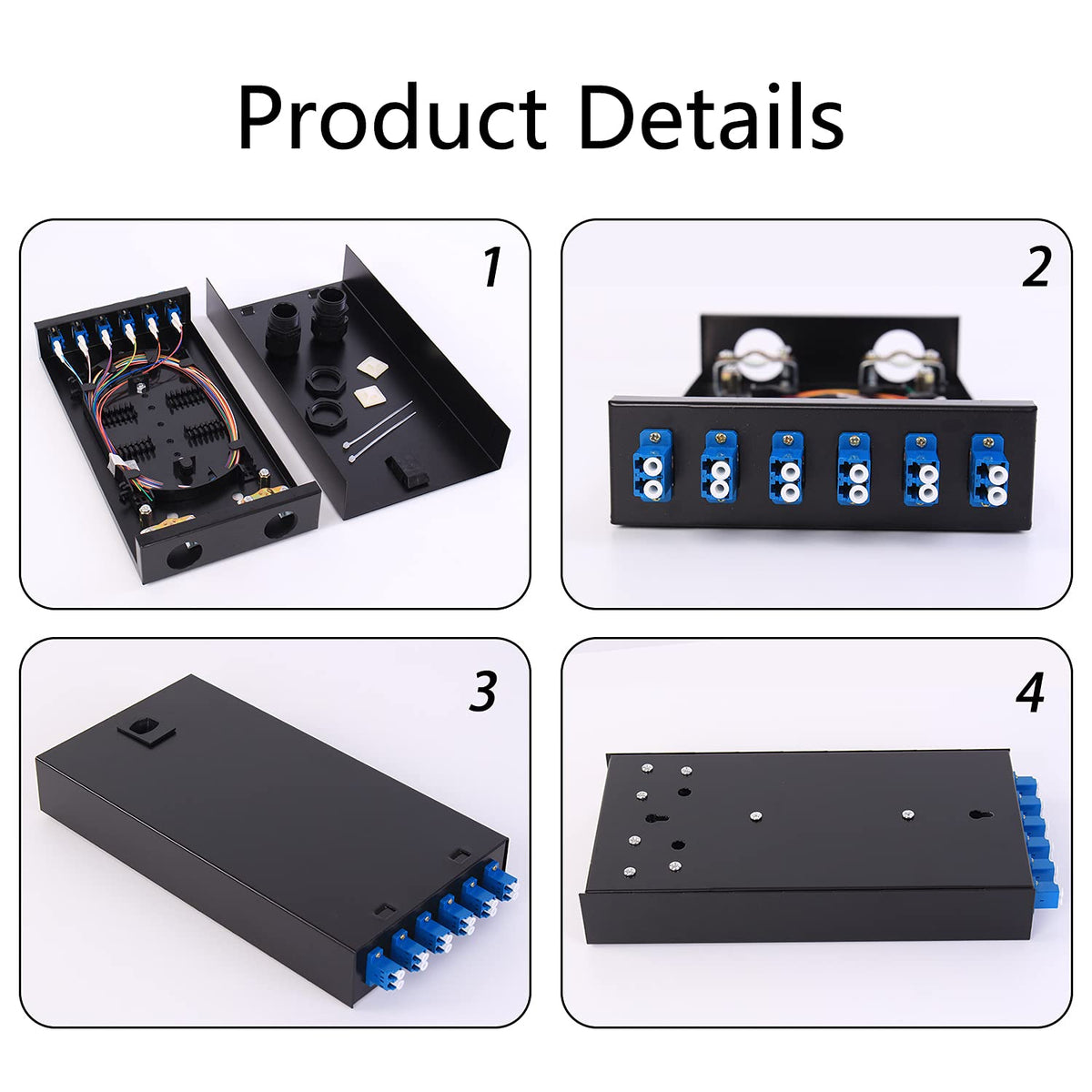 6 Port Duplex Box Cables Wall Mount Fiber Enclosure with Spool Singlemode LC-UPC Kit T891