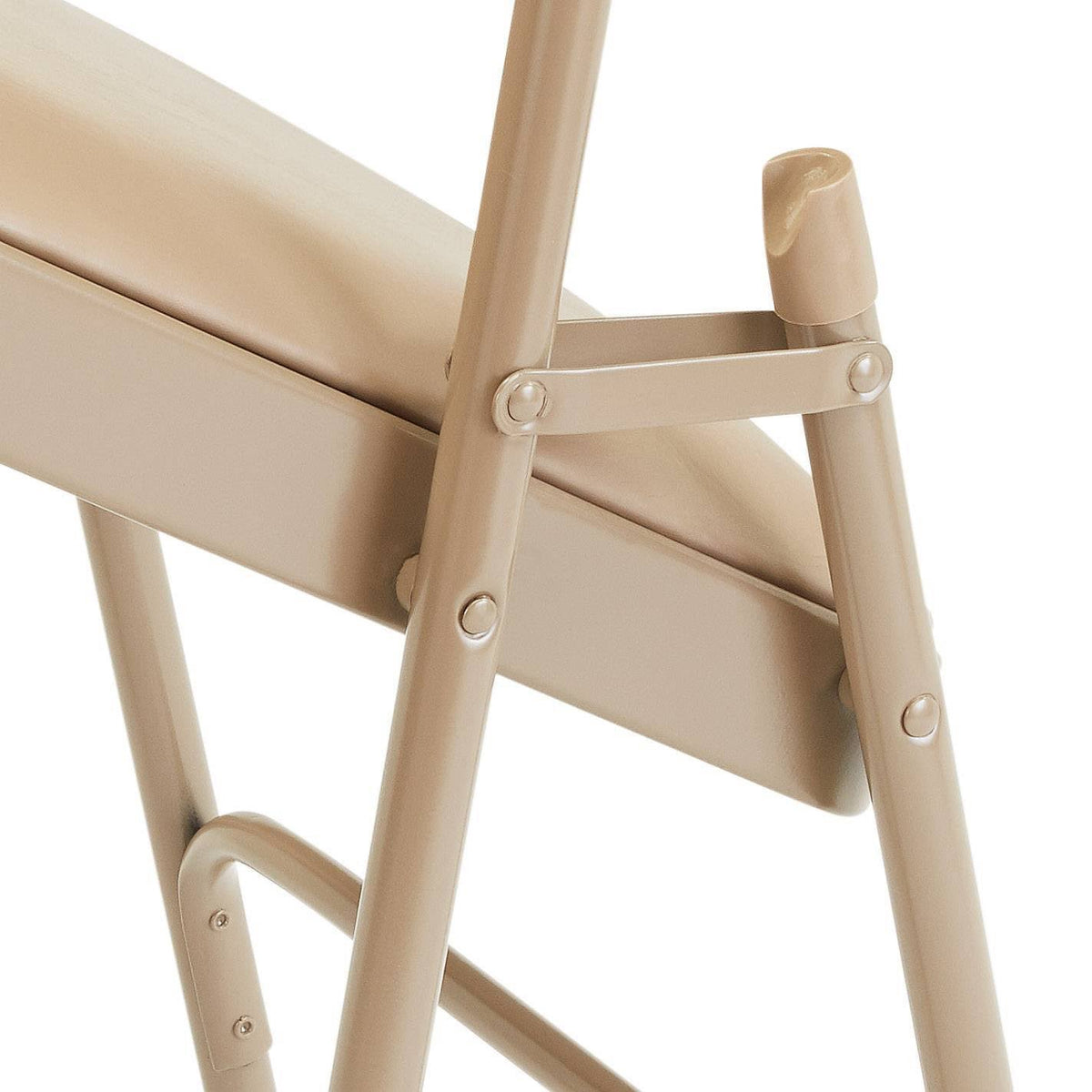 Beige Vinyl Padded Folding Chairs Set of 4 E329146